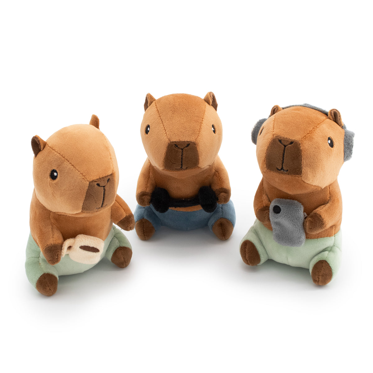 Giftable World Pet 6" Capy Living w/ Squeaker - 3 Pack - plush dog toy with squeaker