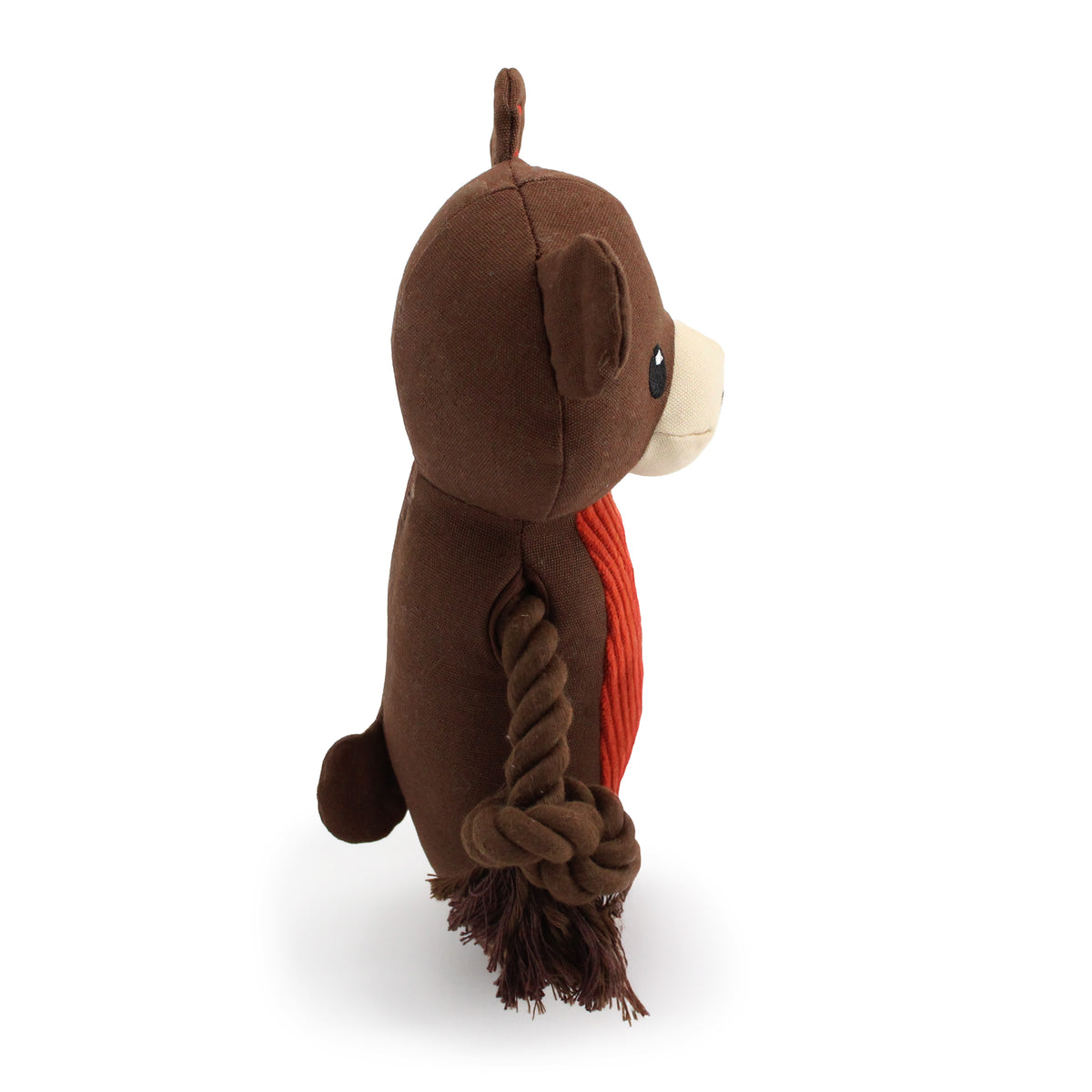 9" Canvy Bear w/ Squeaker plush dog toy with soft fabric, designed for gentle play and cuddling