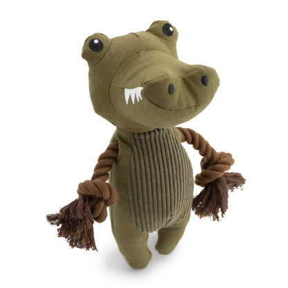 Giftable World Pet 9" Canvy Crocodile - canvas dog toy with squeaker and crinkle