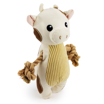 Giftable World Pet 9" Canvy Cow - plush dog toy with squeaker