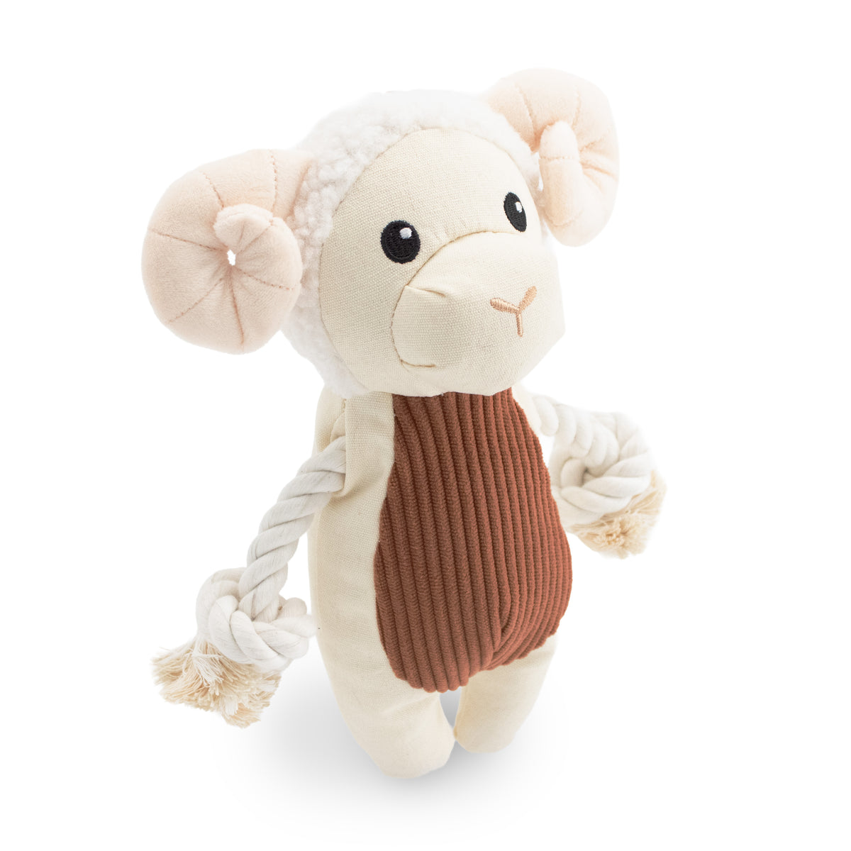Giftable World Pet 9" Canvy Ram - canvas dog toy with squeaker and crinkle
