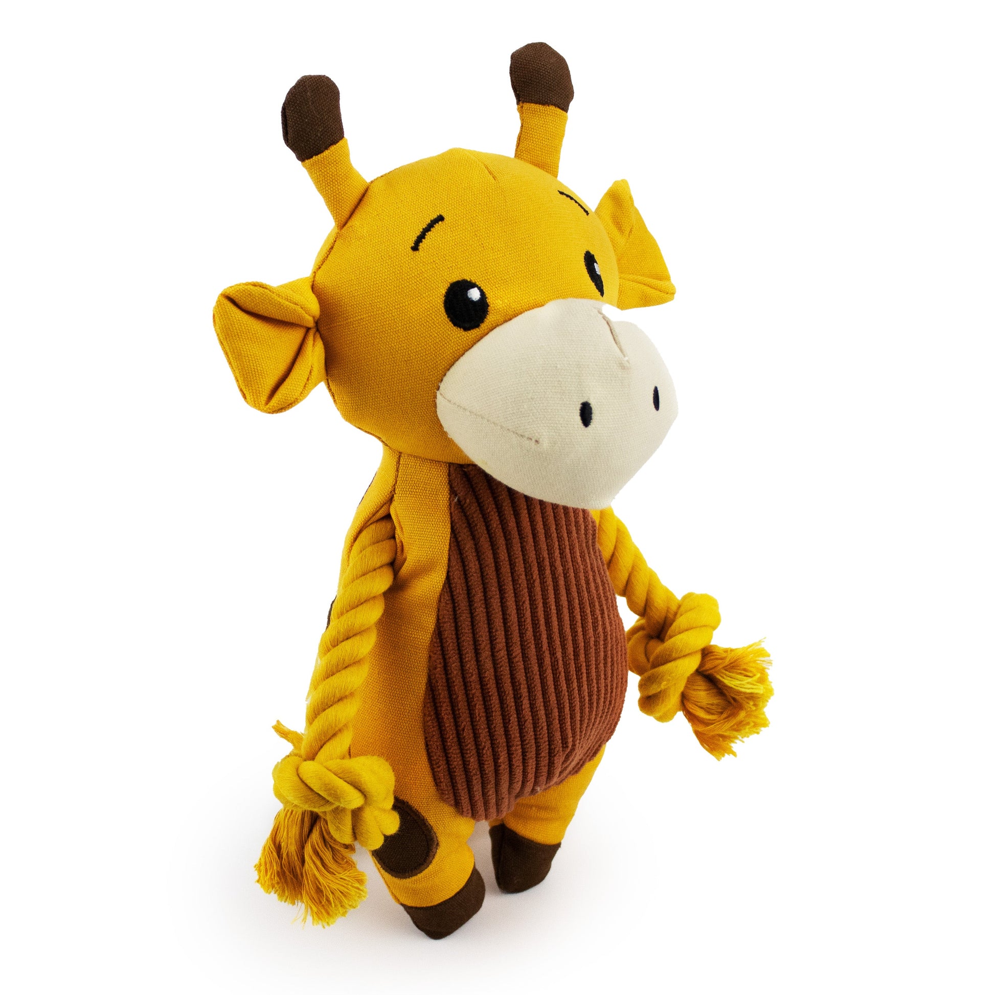 9" Canvy Giraffe plush dog toy with soft fabric, designed for gentle play and cuddling
