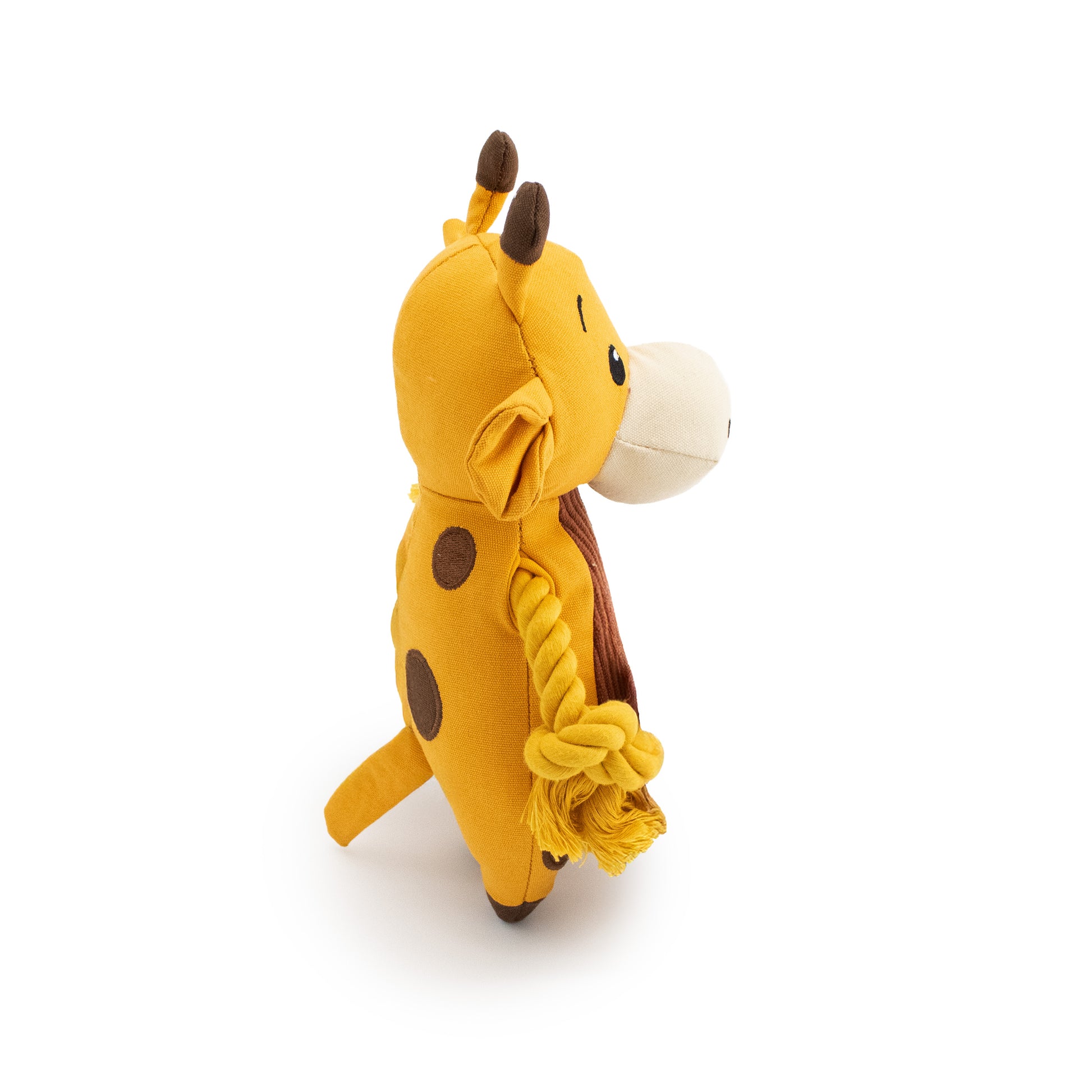 9" Canvy Giraffe plush dog toy with soft fabric, designed for gentle play and cuddling