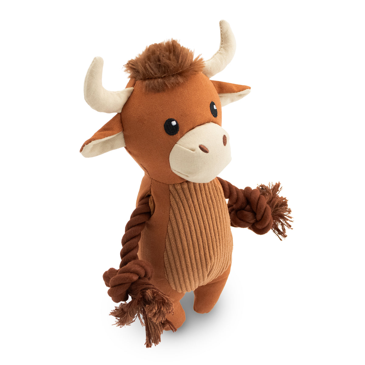 Giftable World Pet 9" Canvy Highland Cow - canvas dog toy with squeaker and crinkle
