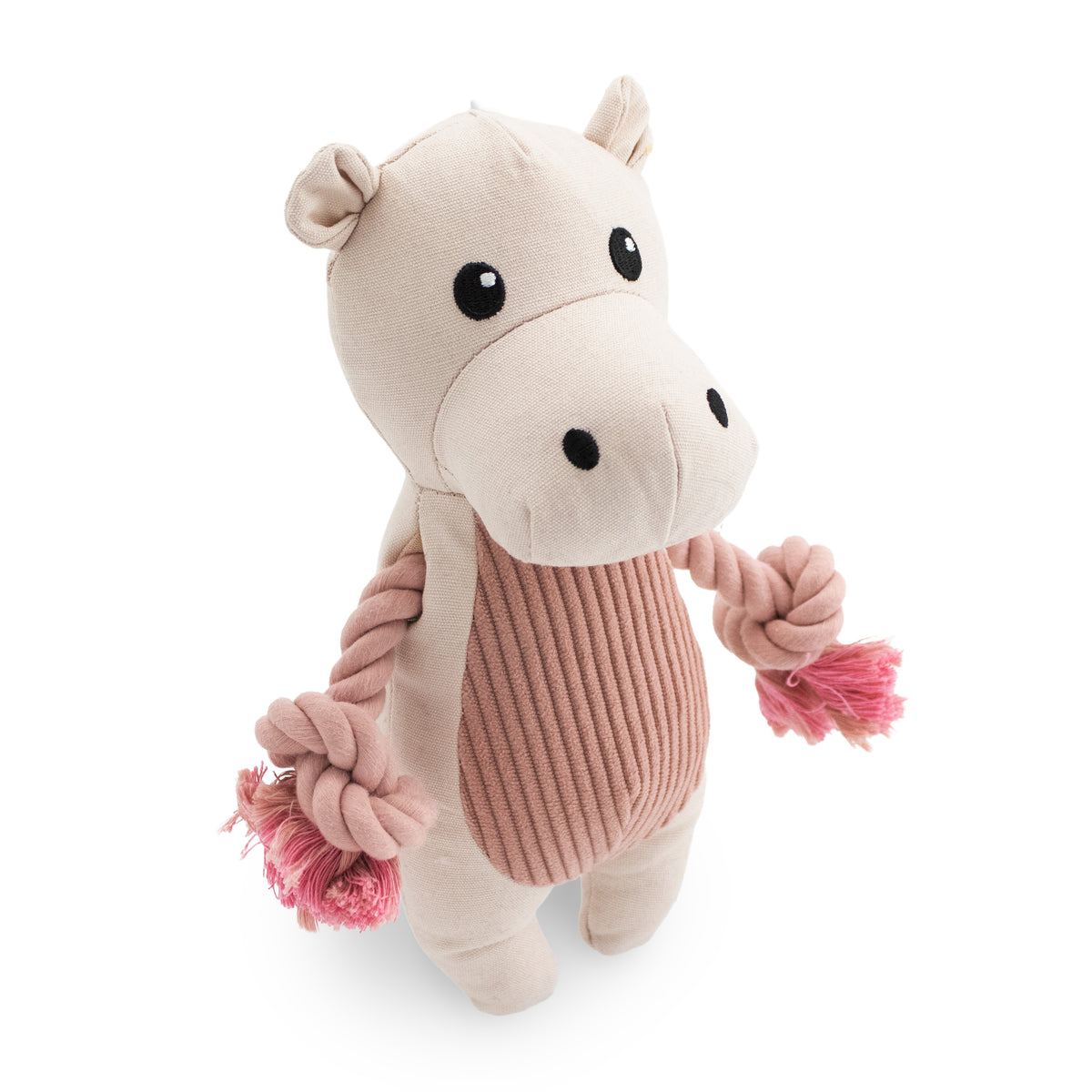 Giftable World Pet 9" Canvy Hippo - canvas dog toy with squeaker and crinkle