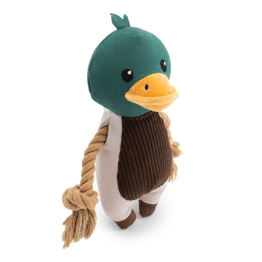 Giftable World Pet 9" Canvy Mallard Duck - canvas dog toy with squeaker and crinkle