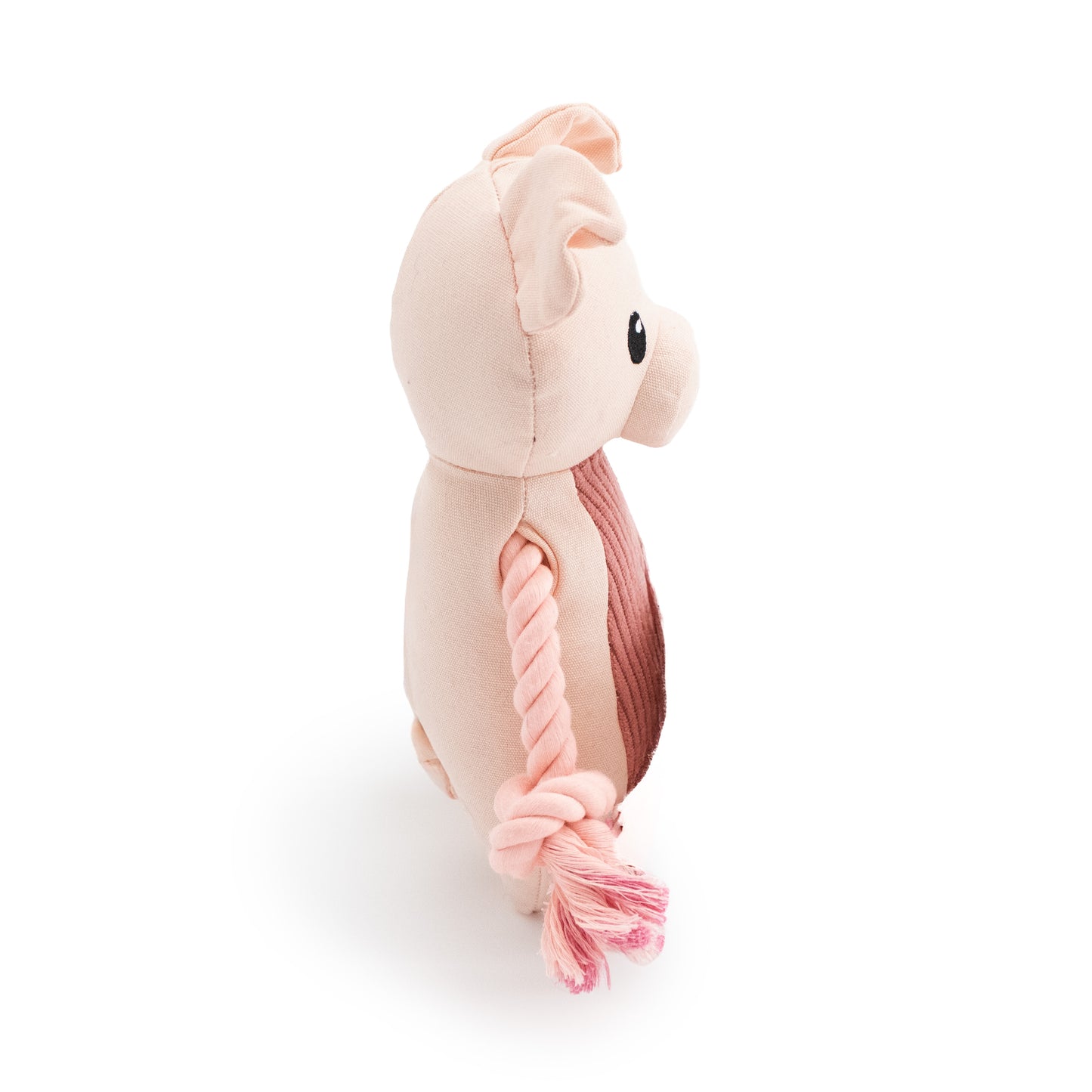 9" Canvy Pig plush dog toy with soft fabric, designed for gentle play and cuddling