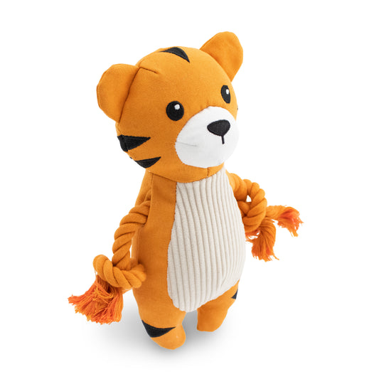 Giftable World Pet 9" Canvy Tiger - canvas dog toy with squeaker and crinkle