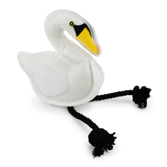 Giftable World Pet 16" Swan w/ Squeaker & Rope - plush dog toy with squeaker