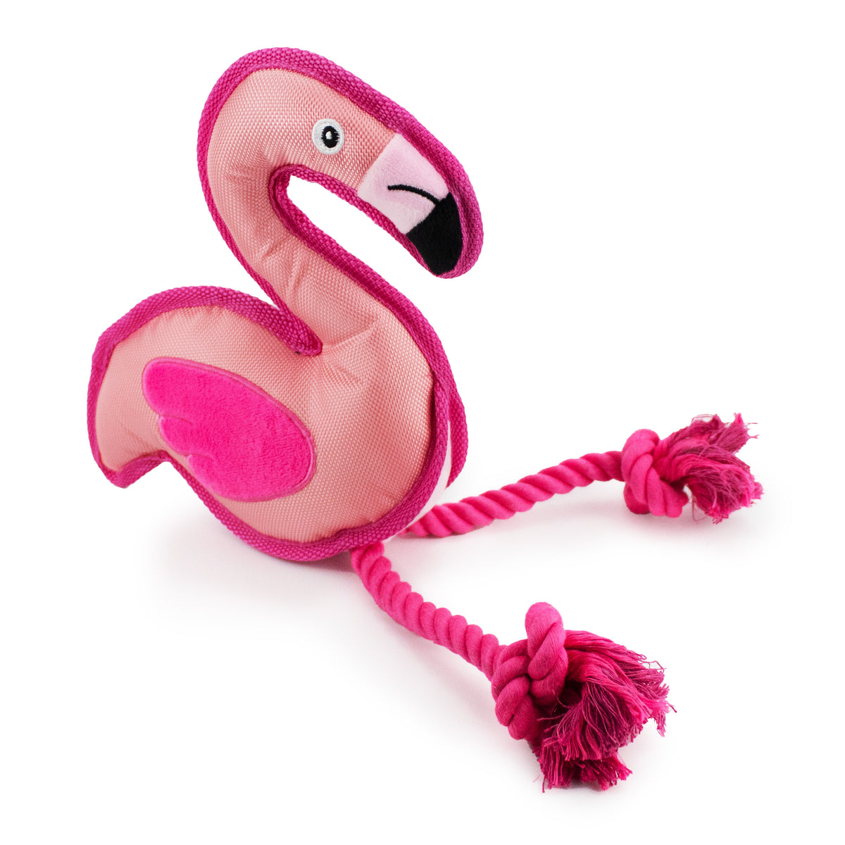Giftable World Pet 16" Flamingo w/ Squeaker & Rope - plush dog toy with squeaker