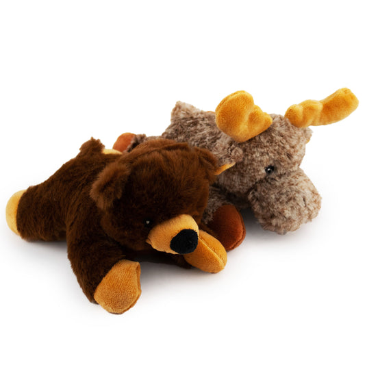 7" Wee Moose & Bear - 2 Pack plush dog toy with soft fabric, designed for gentle play and cuddling