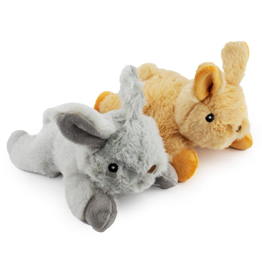 7" Wee Bunnies - 2 Pack plush dog toy with soft fabric, designed for gentle play and cuddling