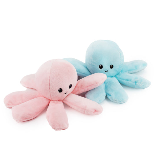 7" Itty Bitty Octopus - 2 Pack plush dog toy with soft fabric, designed for gentle play and cuddling