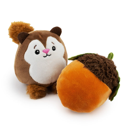 3.5" Woodland Cuteness - 2 Pack plush dog toy with soft fabric, designed for gentle play and cuddling