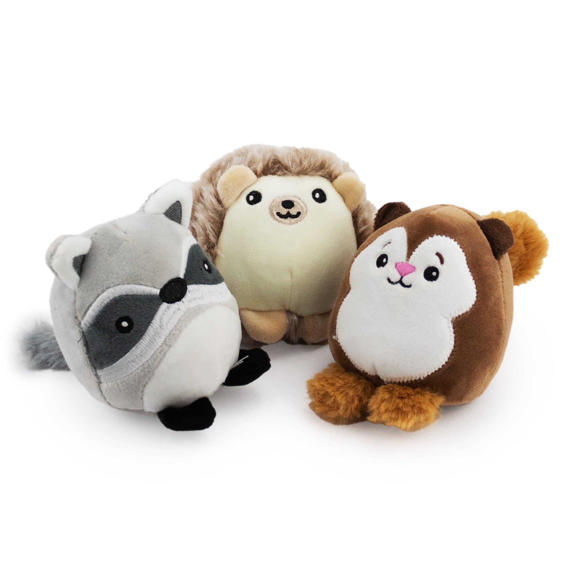 3.5" Woodland Tricksters - 3 - Pack plush dog toy with soft fabric, designed for gentle play and cuddling