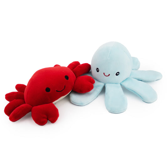 4" Octo Pals - 2 Pack plush dog toy with soft fabric, designed for gentle play and cuddling