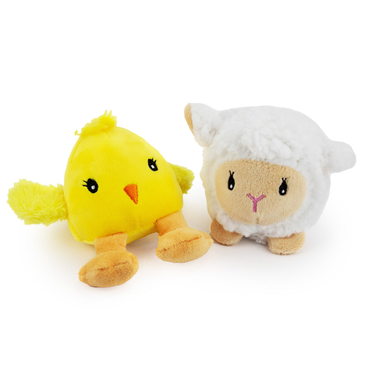 Giftable World Pet 3.5" Spring Lamb & Chicky - 2 Pack - plush dog toy with squeaker