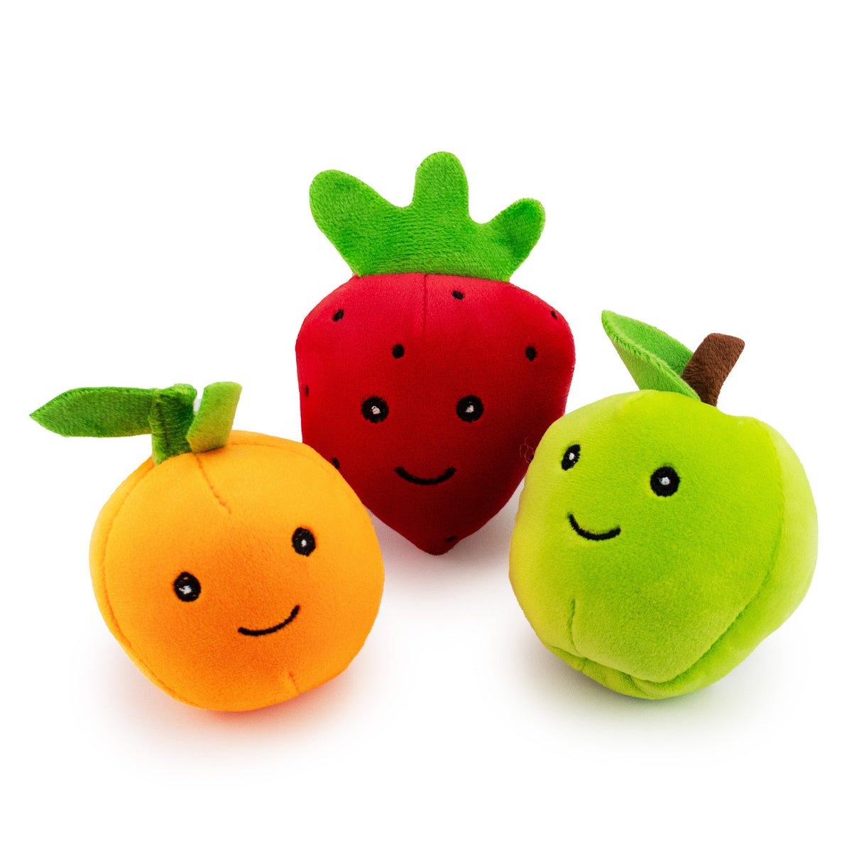 Giftable World Pet 3.5" Fresh Fruits - 3 Pack - plush dog toy with squeaker