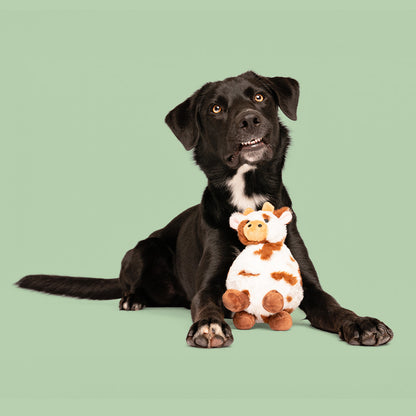 8" Carter Cow w/ Squeaker Ball & Crinkle