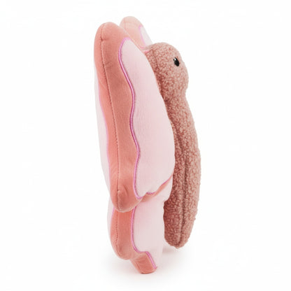 10" Sunnywing w/ Squeaker & Crinkle- Rose plush dog toy with soft fabric, designed for gentle play and cuddling