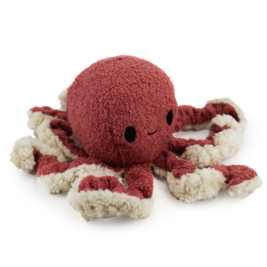 12" Selene Octopus plush dog toy with soft fabric, designed for gentle play and cuddling